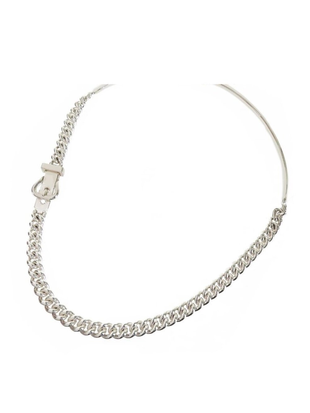 Hermes Boucles Sellier Anne Flexible Silver 46 Necklace